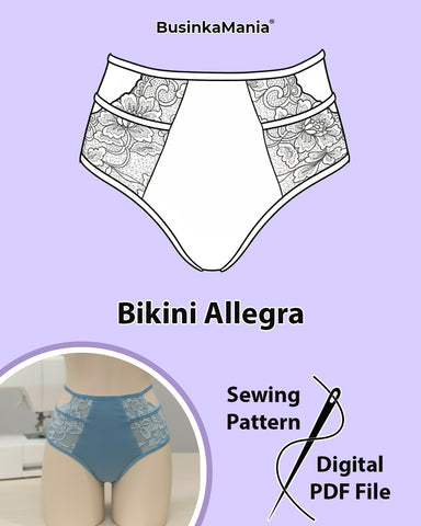 "Allegra" Bikini Panties Sewing Pattern – Luxury High Waist Design