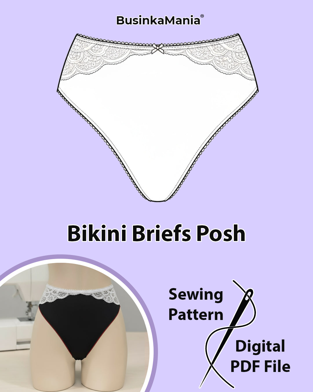 "Posh" Briefs Sewing Pattern – Beginner-Friendly High-Waisted Knickers