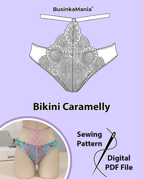 Выкройка бикини карамельного цвета