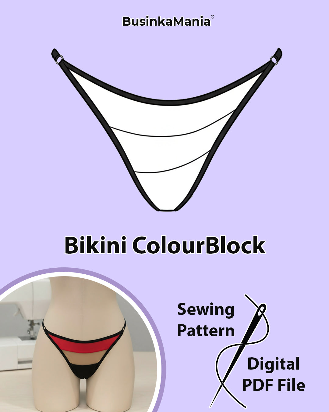 "Colourblock" Bikini Panties Sewing Pattern – Stylish Adjustable Design