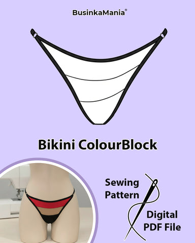 "Colourblock" Bikini Panties Sewing Pattern – Stylish Adjustable Design