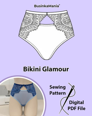 Patrón de costura de glamour de bikini