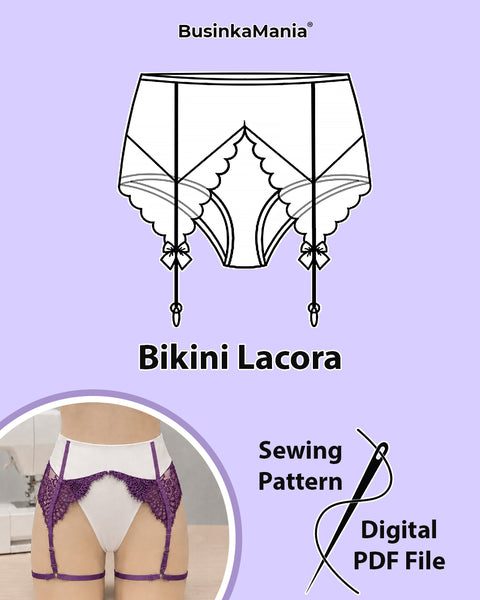 Beginner-Friendly Bikini "Lacora" With Garter Belt Sewing Pattern