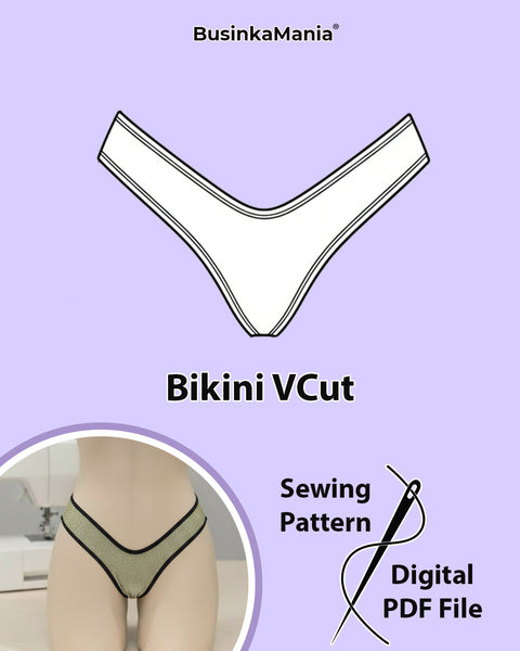 Выкройка трусов бикини с V-образным вырезом