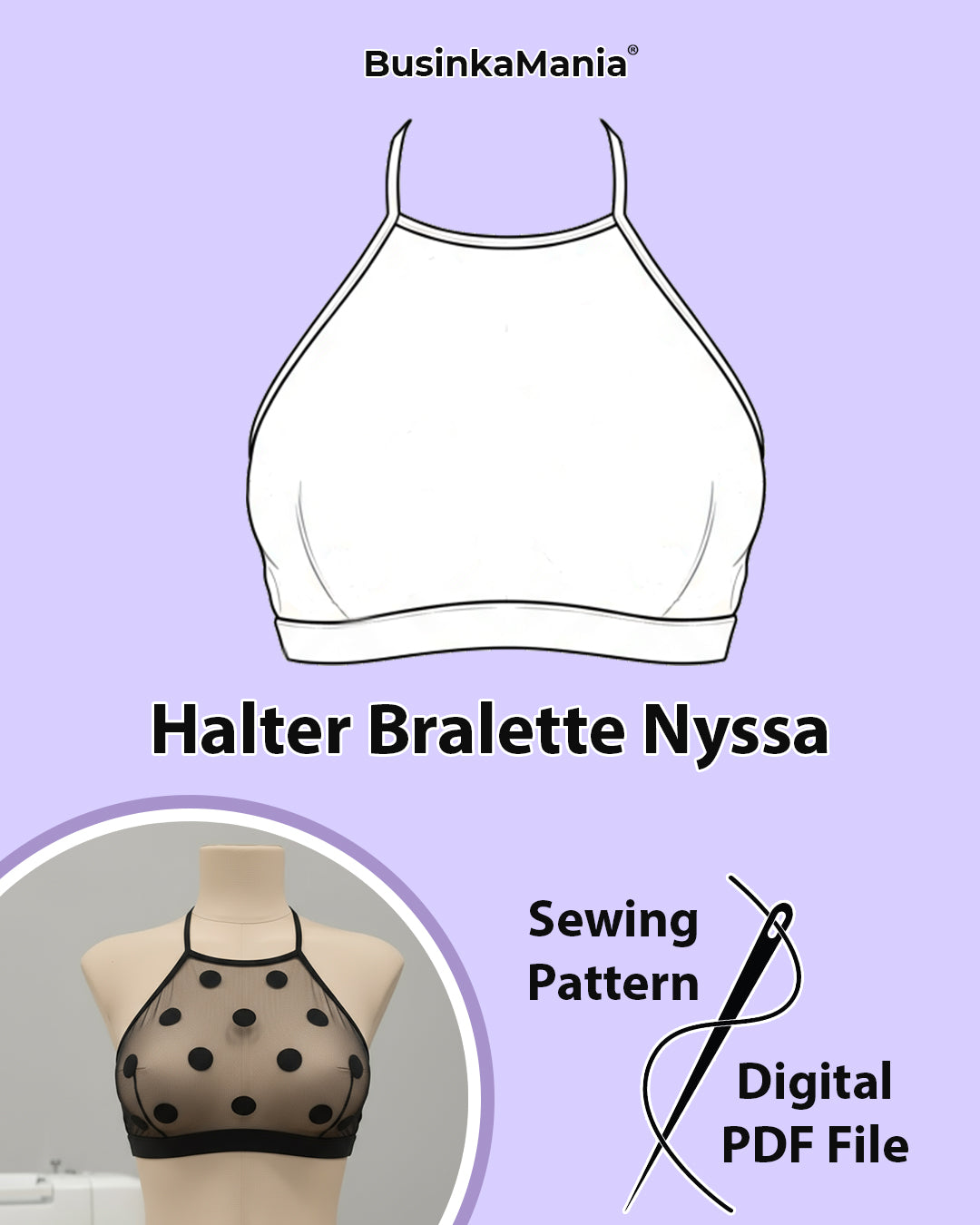 Halter Bralette Bra Nyssa Sewing Pattern