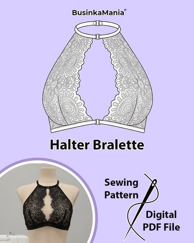 "Halter Bralette" Bra Sewing Pattern – Adjustable and Beginner-Friendly