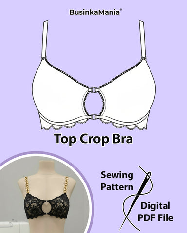 Front Fastening Crop Top Bra Sewing PDF Pattern And Video Tutorial