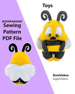 Bumblebee Felt Toy Sewing Pattern