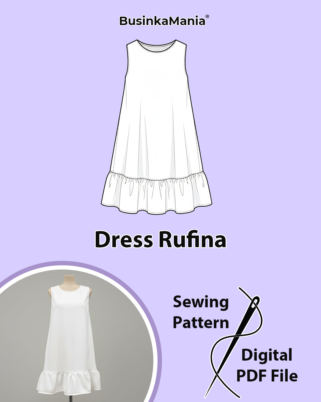 Выкройка платья с рюшами