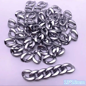 20pcs 13*16 And 20*25mm Acrylic Twisted Chains Assembled Parts Beads For Diy Swimwear Decoration Jewelry Findings Accessories