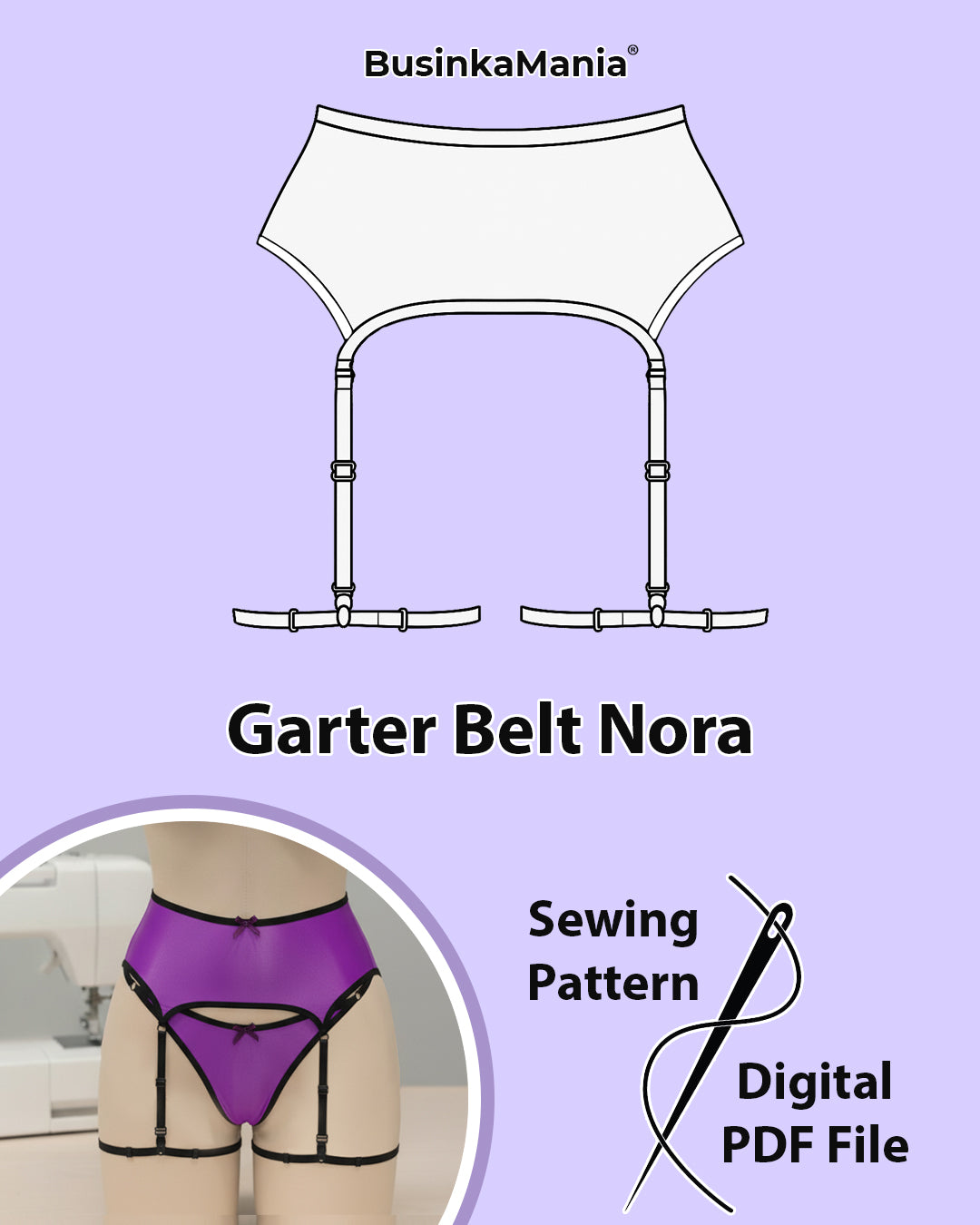 One-Piece Garter Belt Sewing Pattern