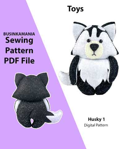 Husky 1 Felt Toy Sewing Pattern