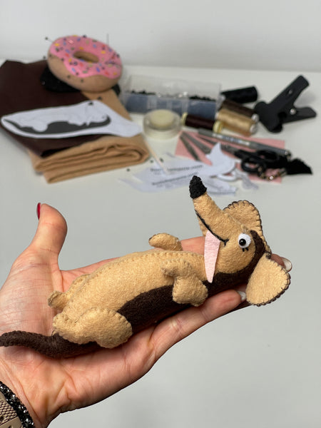 Schnittmuster für ein Frenchie-Filzspielzeug für Hunde