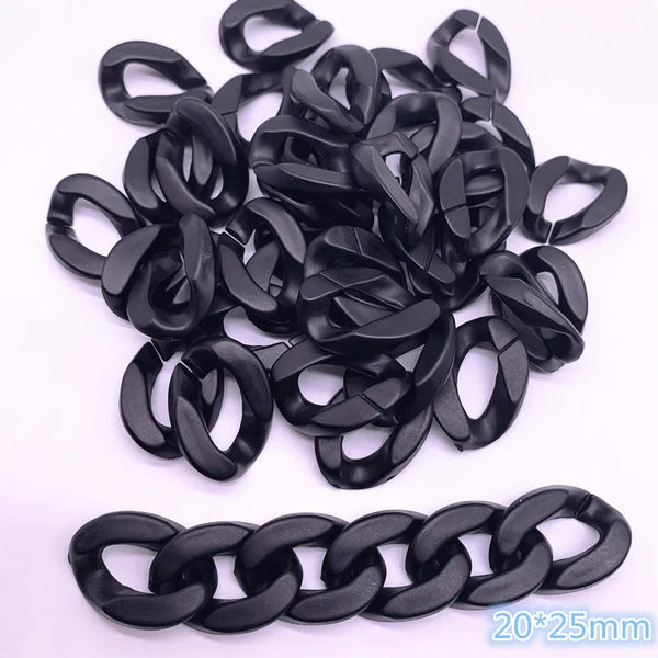 20pcs 13*16 And 20*25mm Acrylic Twisted Chains Assembled Parts Beads For Diy Swimwear Decoration Jewelry Findings Accessories