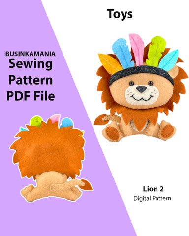 Lion 2 Felt Toy Sewing Pattern