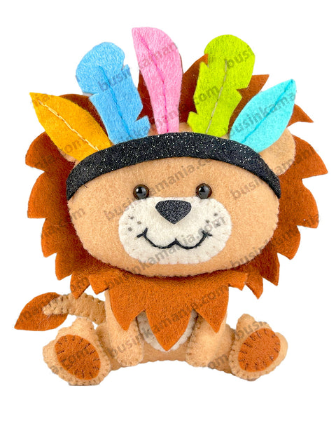 Padrão de costura de brinquedo de feltro Lion 2