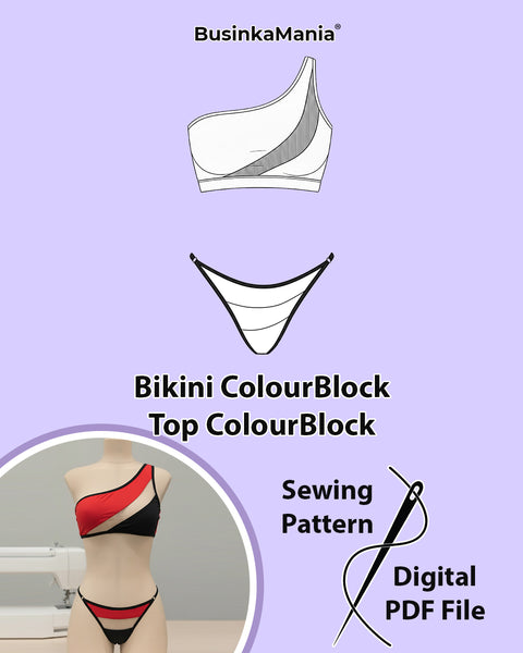 Set - Bikini + Top ColourBlock - Sewing Pattern
