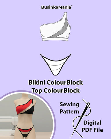 Set - Bikini + Top ColourBlock - Sewing Pattern