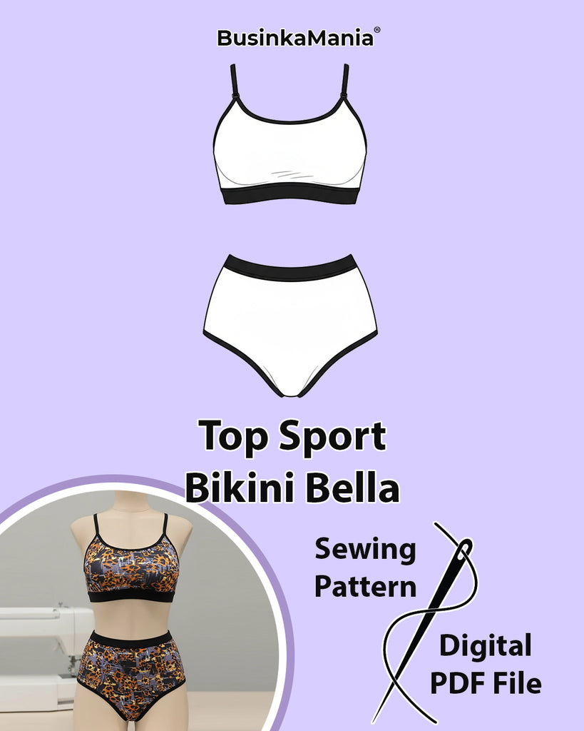 Set - Top Sport + Bikini Bella - Sewing Patterns – BusinkaMania