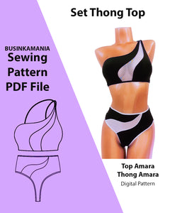 Set - Thong Amara + Top Amara - Sewing Pattern – BusinkaMania