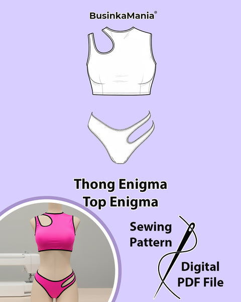 Set - Thong Enigma + Top Enigma - Sewing Pattern
