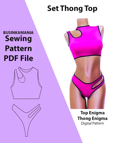 Set - Thong Enigma + Top Enigma - Sewing Pattern