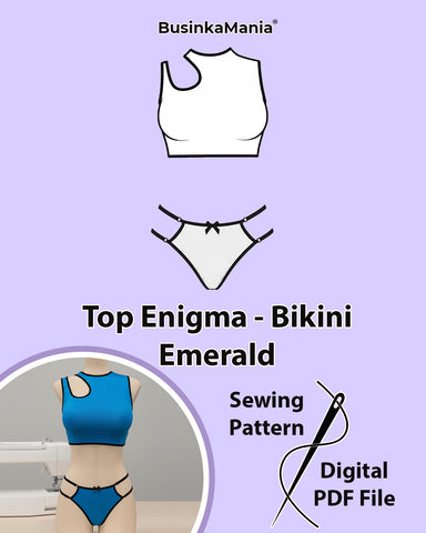 Set - Bikini Emerald + Top Enigma - Sewing Patterns