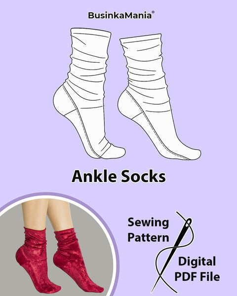 Выкройка носков до щиколотки