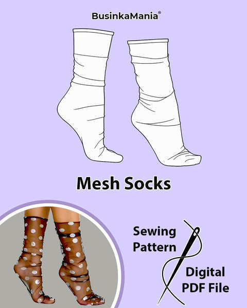 Выкройка сетчатых носков