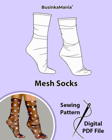 Выкройка сетчатых носков