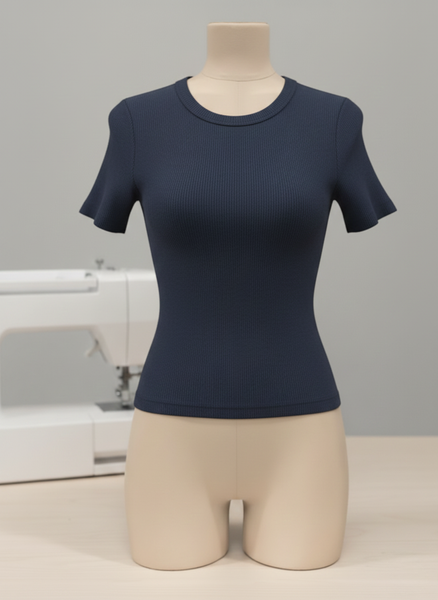 Выкройка облегающей футболки с круглым вырезом