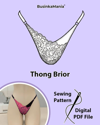Thong "Brior" Panties Sewing Pattern – Beginner-Friendly with Adjustable Straps