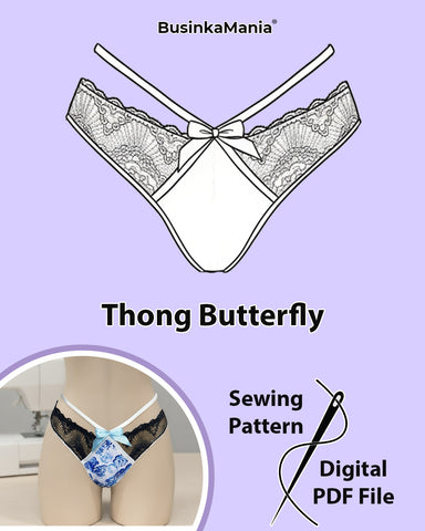 Выкройка стрингов-бабочки