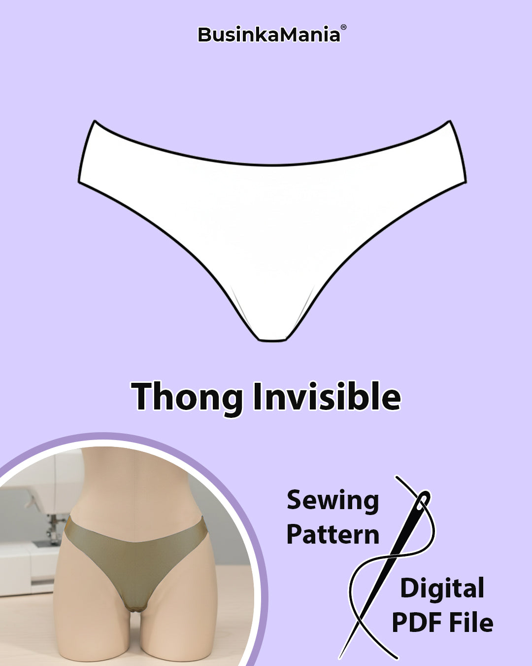 Выкройка невидимых стрингов