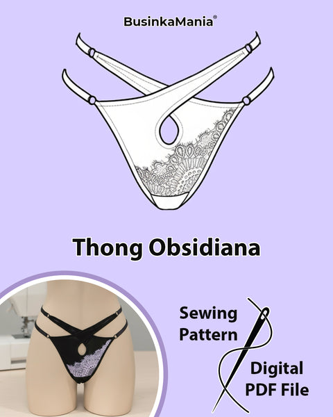 "Obsidiana" Thong Sewing Pattern – Beginner-Friendly, Adjustable Fit