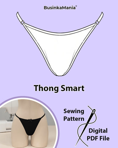 Padrão de costura de calcinha tanga inteligente