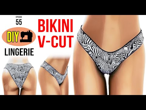 Patrón de costura de bikini con corte en V