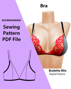 Bralette Mix Bra Lingerie Sewing Pattern