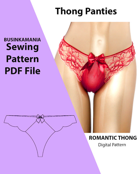 Romantic Thong Panties Sewing Pattern