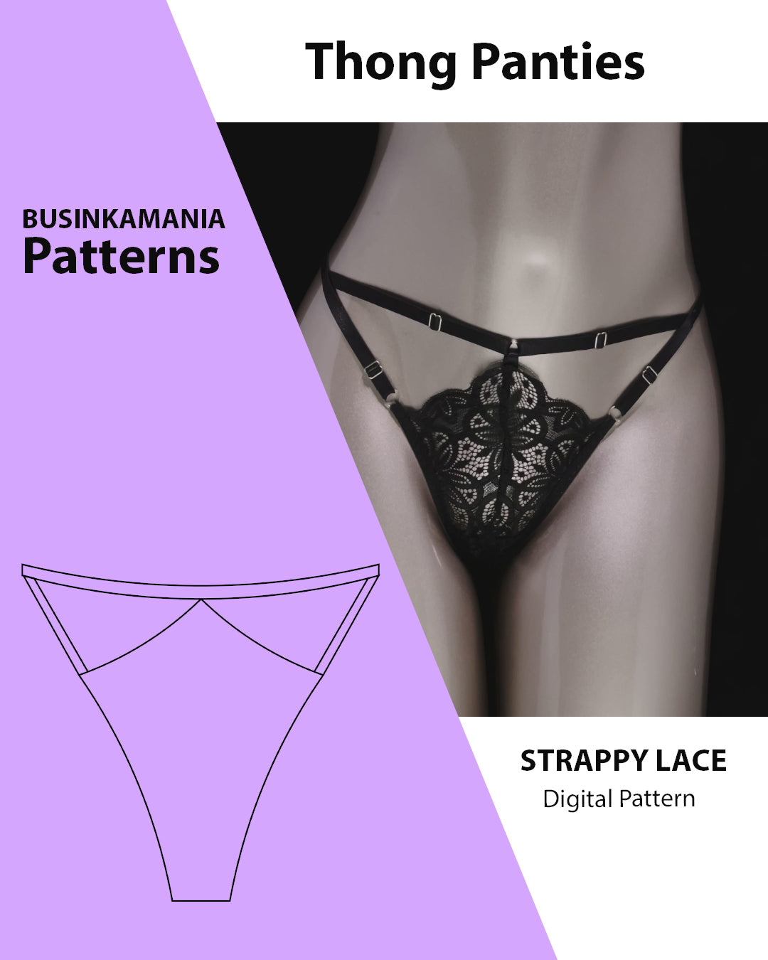Thong Panties Sewing Pattern - Strappy Lace – BusinkaMania