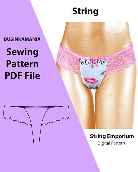 Padrão de costura de lingerie String Emporium