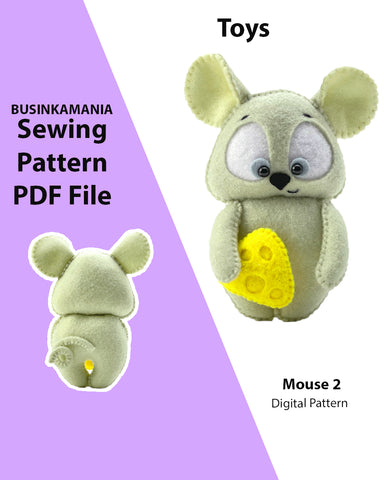 Mouse 2 Felt Toy Sewing Pattern