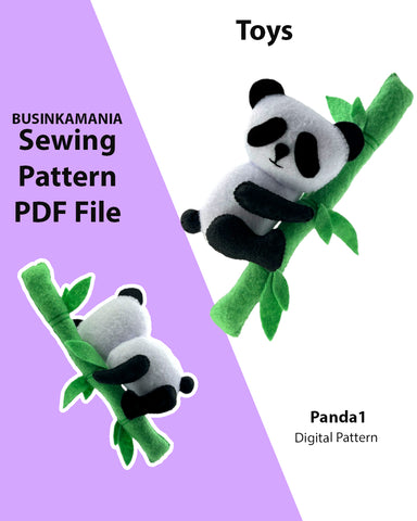 Panda 1 Felt Toy Sewing Pattern