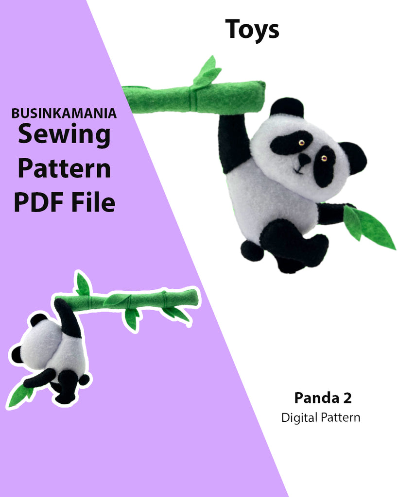 Easy Panda Sewing Pattern Panda 2 Felt Toy Sewing Pattern – BusinkaMania
