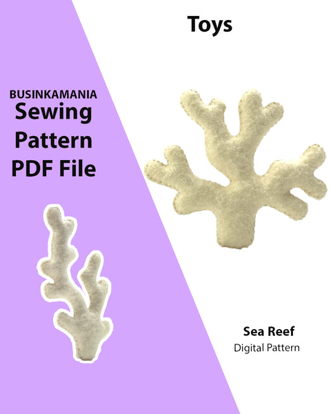 Padrão de costura de brinquedo de feltro Sea Reef