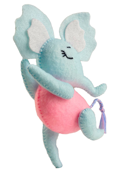 Padrão de costura de brinquedo de feltro de elefante bailarina