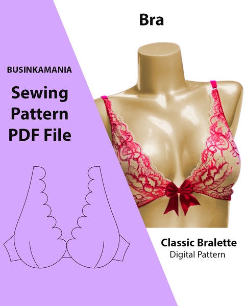Classic Bralette Bra Sewing Pattern