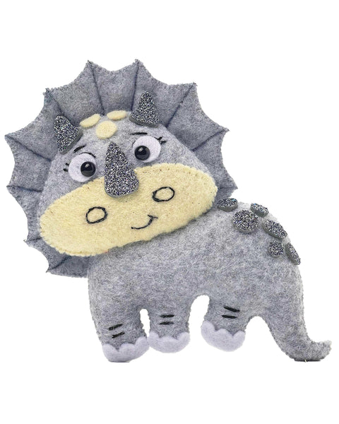 Patrón de costura de juguete de fieltro Triceratops