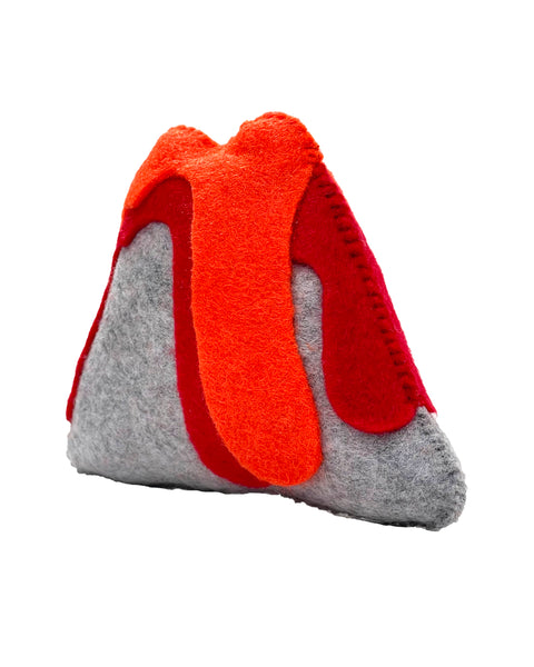 Patrón de costura de juguete de fieltro de volcán