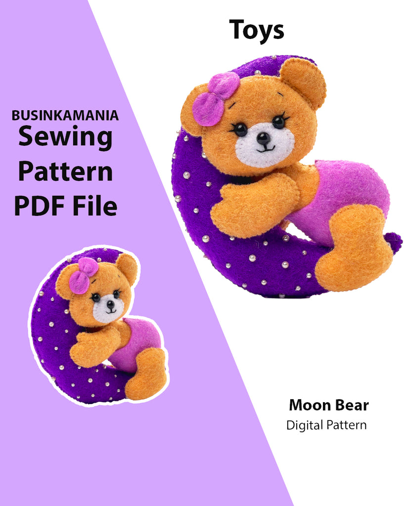 Moons Phases and Stars Plush Sewing Pattern – Little Dear Shop